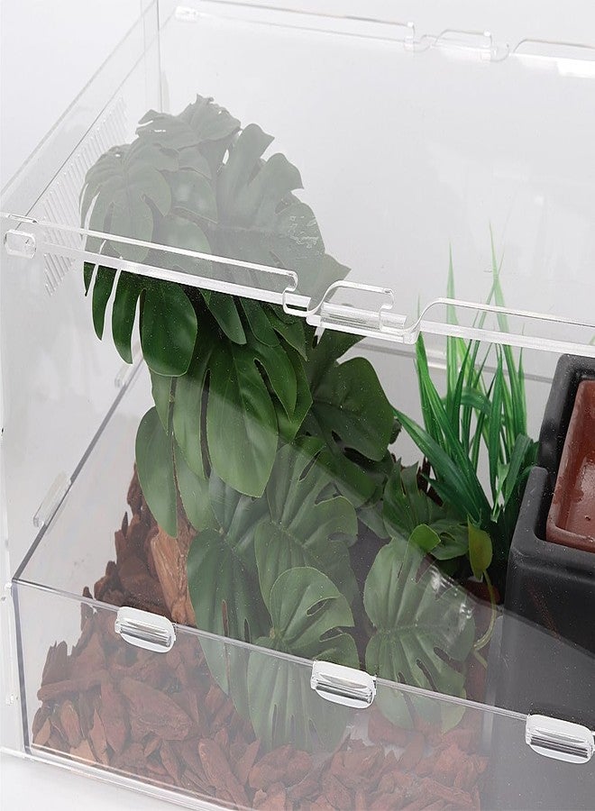 WOLEDOE Reptile Plants for Terrarium, Ball Python Tank Decor Accessories fit Bearded Dragon Crested Leopard Gecko Lizard Chameleon Snake Frog Tortoise Hermit Crab - Fake Monstera - Image 3